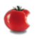 Tomate à moitié mangée
